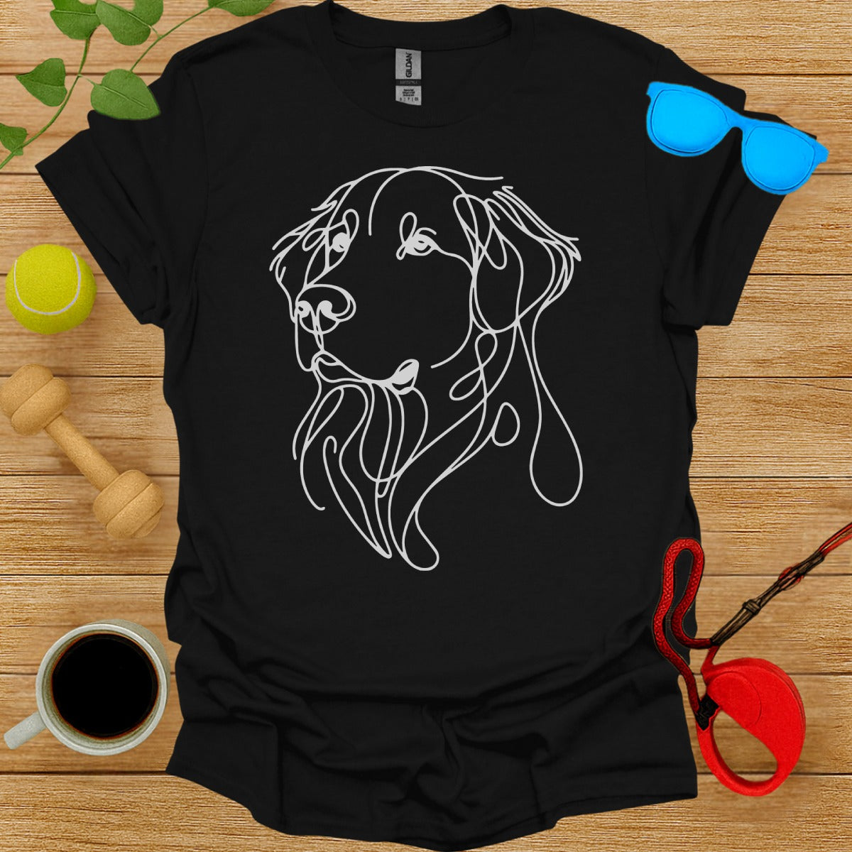 Dog Line Art Graphic T-Shirt for Pet Lovers Apparel