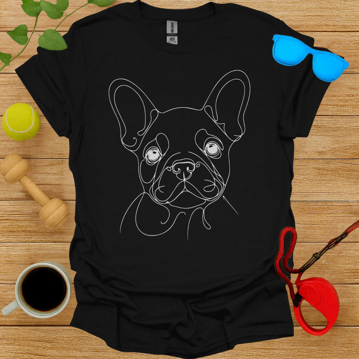 Minimalist French Bulldog Line Art Unisex T-shirt