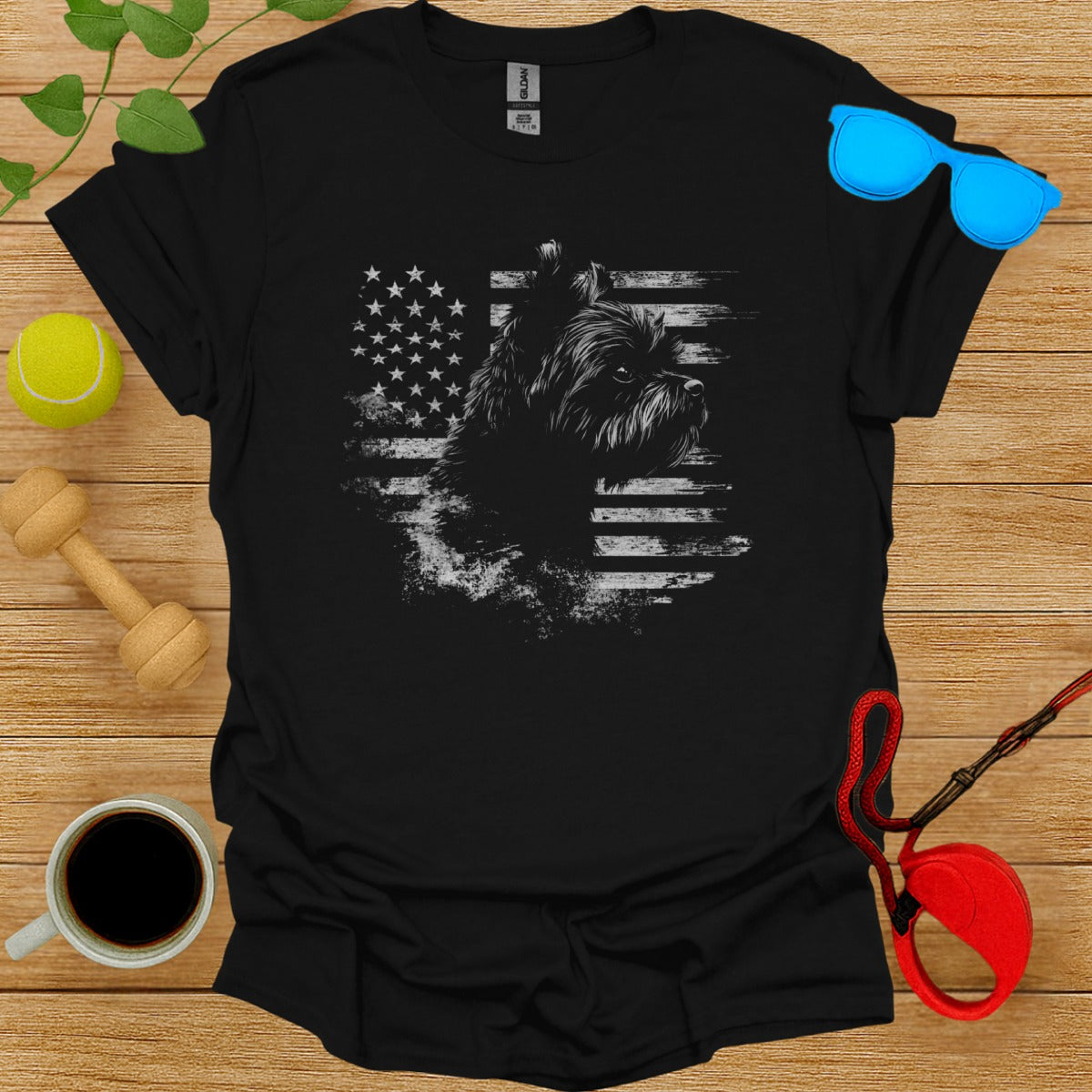 American Flag Dog Graphic on Men's T-Shirt Product