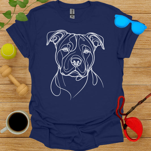 Artistic Line Drawing of Dog Printed Design Shirt