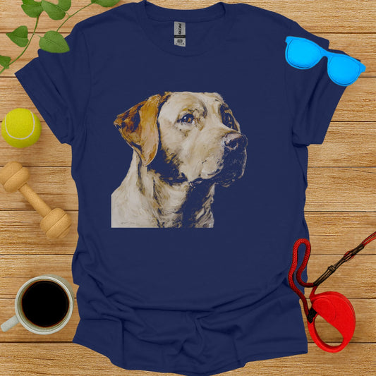 Labrador Wearing Blue Sunglasses Graphic T-shirt