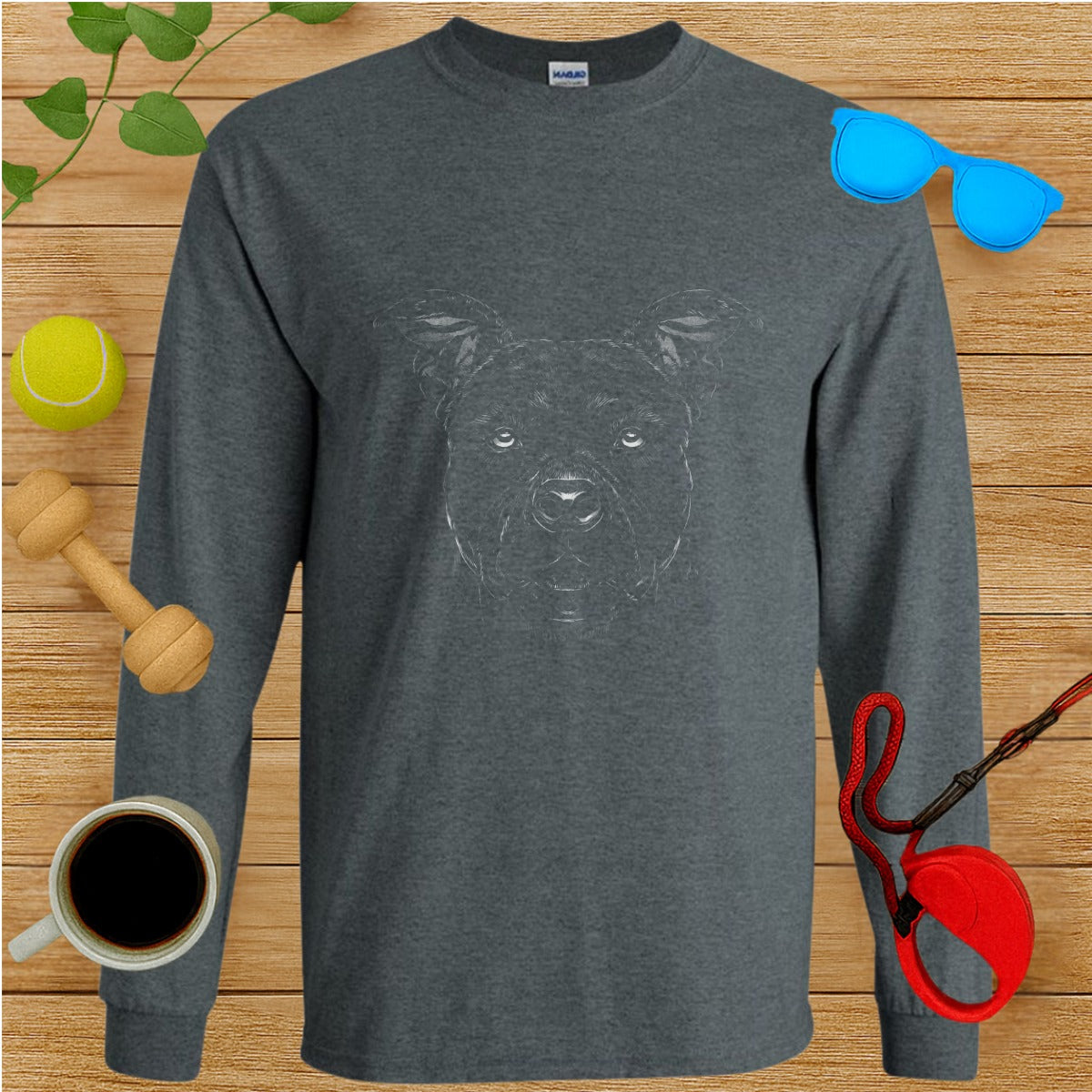 Long Sleeve Shirt with Subtle Dog Print Design