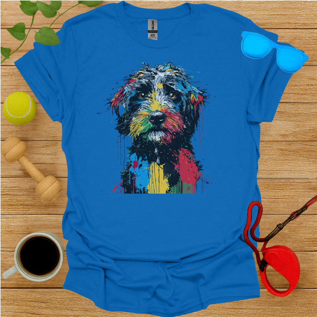 Colorful Dog Art Graphic T-Shirt for Fun Loving Style