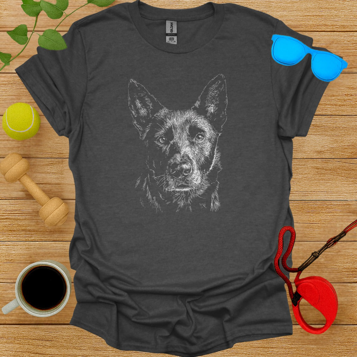Sketch of a Dog Graphic Tee for Casual Wear