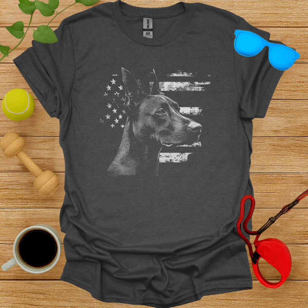 American Flag Doberman Graphic Tee product