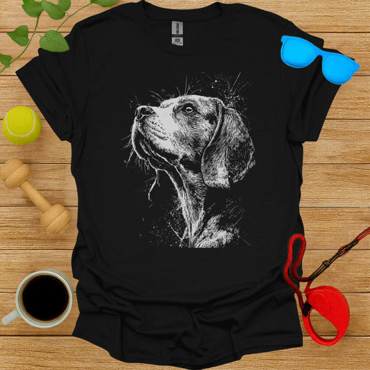 Artistic Dog Sketch Graphic Print Black T-Shirt Product