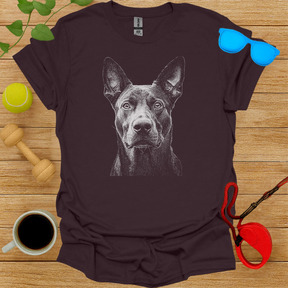 Realistic Dog Face Graphic Printed T-Shirt