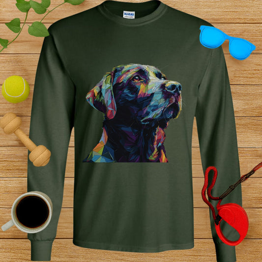 Colorful Geometric Dog Art Long Sleeve Shirt Product
