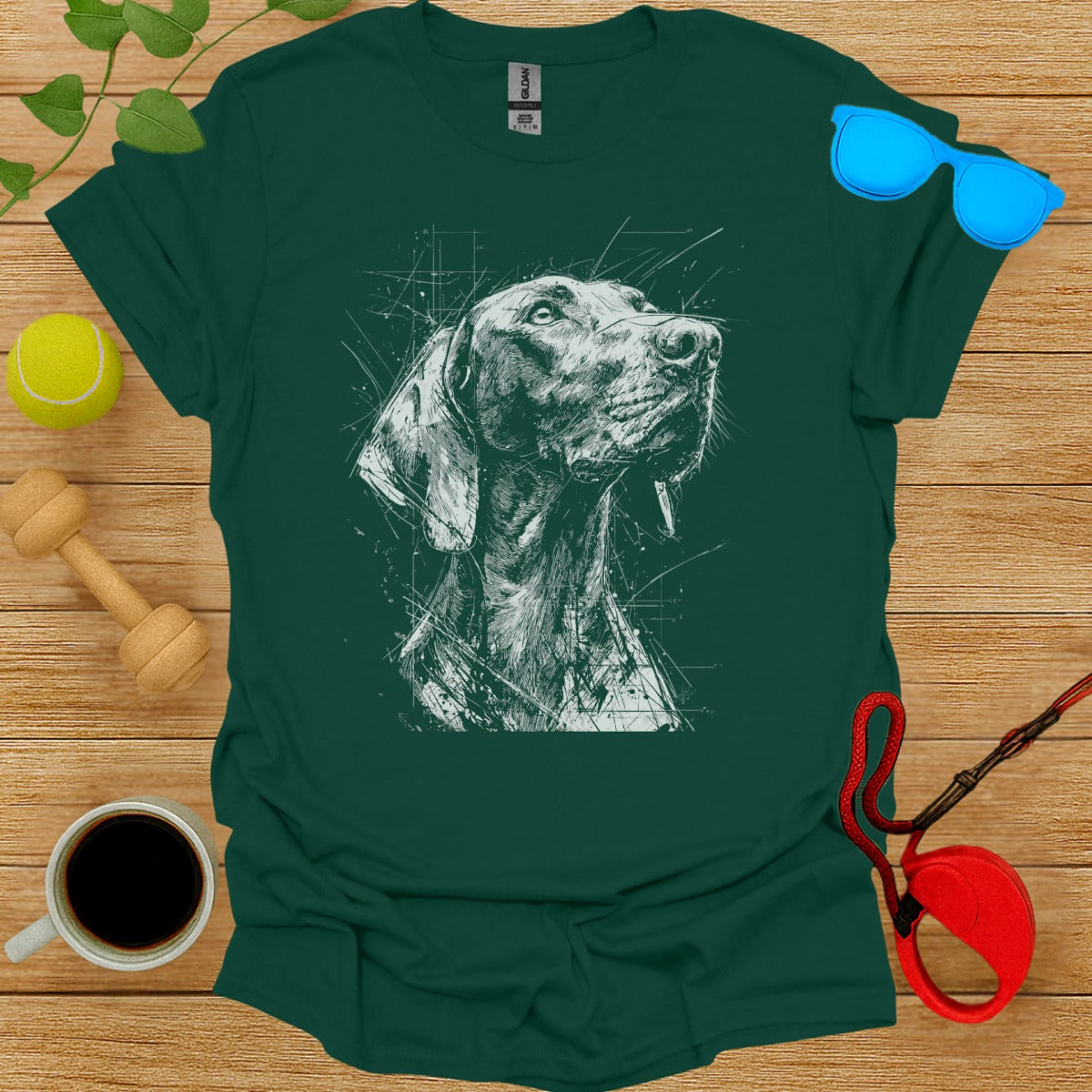 Graphic Dog Portrait T-shirt for Everyday Wear