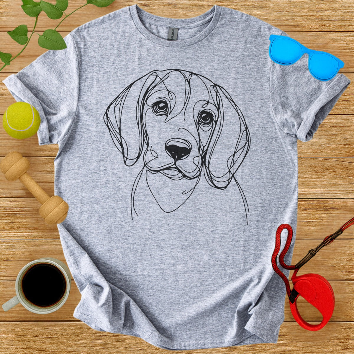 Adorable Dog Face Sketch Graphic T-shirt for Pet Lovers