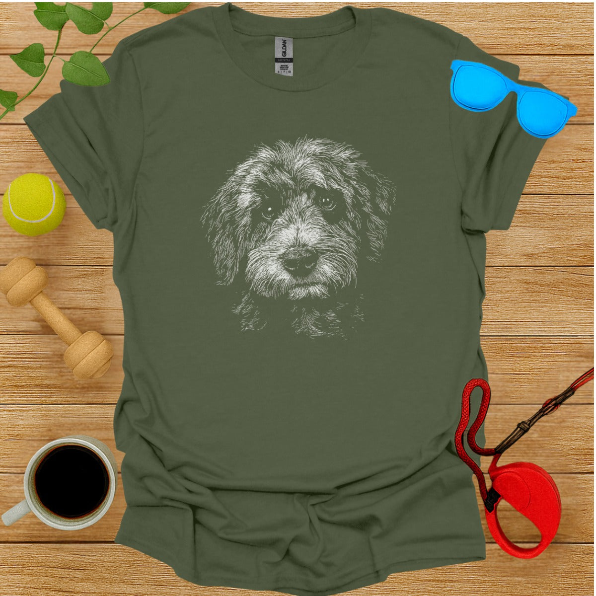 Adorable Dog Face Graphic T-shirt for Pet Lovers