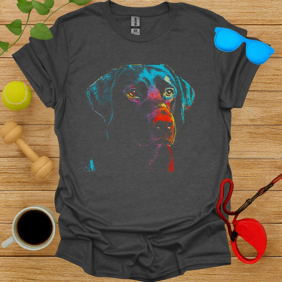Colorful Dog Art Graphic T-Shirt for Dog Lovers