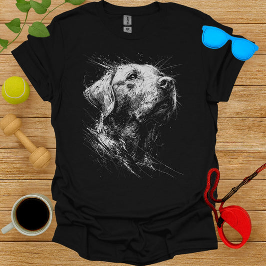 Artistic Dog Portrait Graphic Black T-Shirt Product