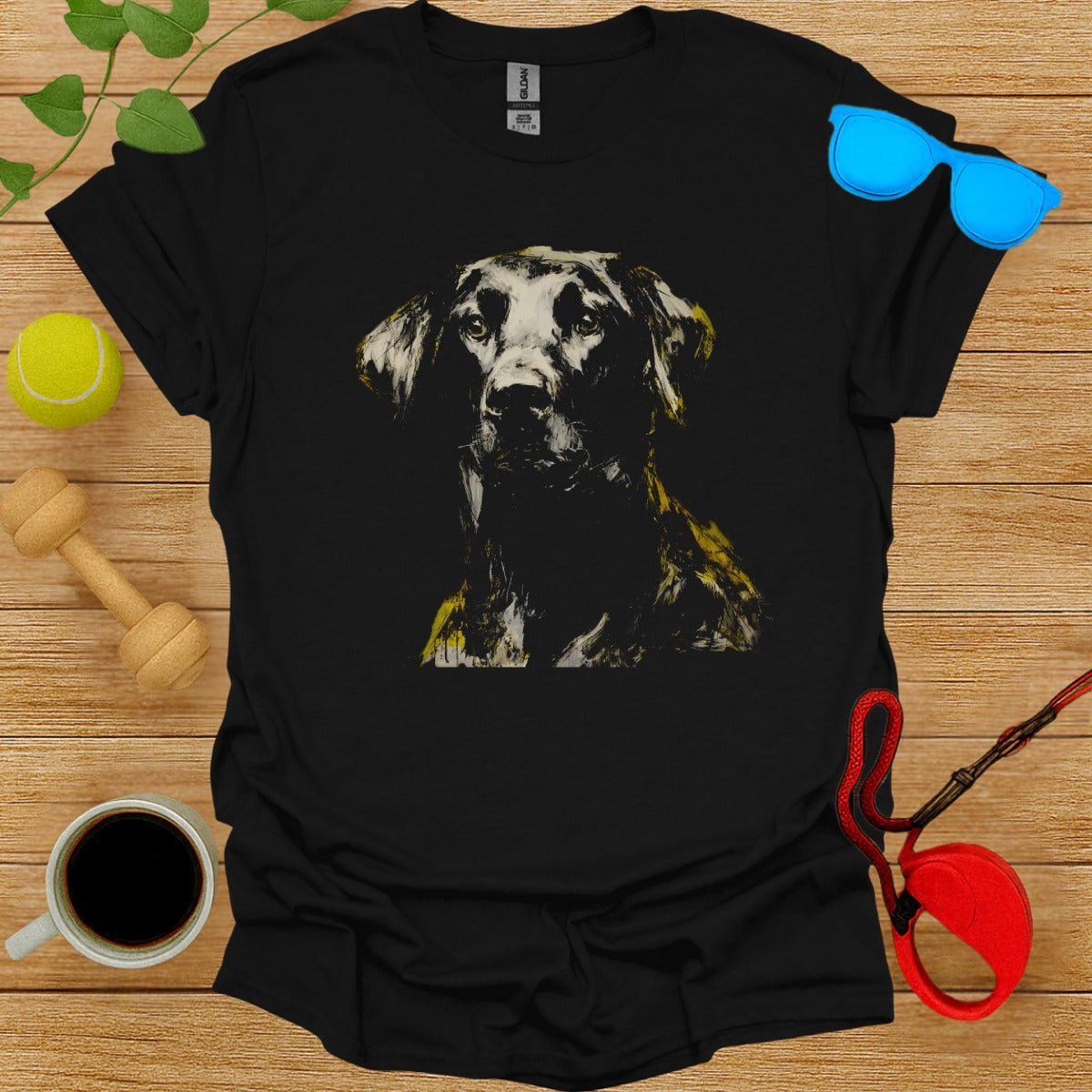 Artistic Black Dog Portrait T-Shirt