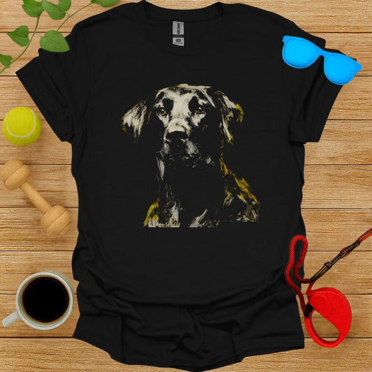 Artistic Black Dog Portrait T-Shirt