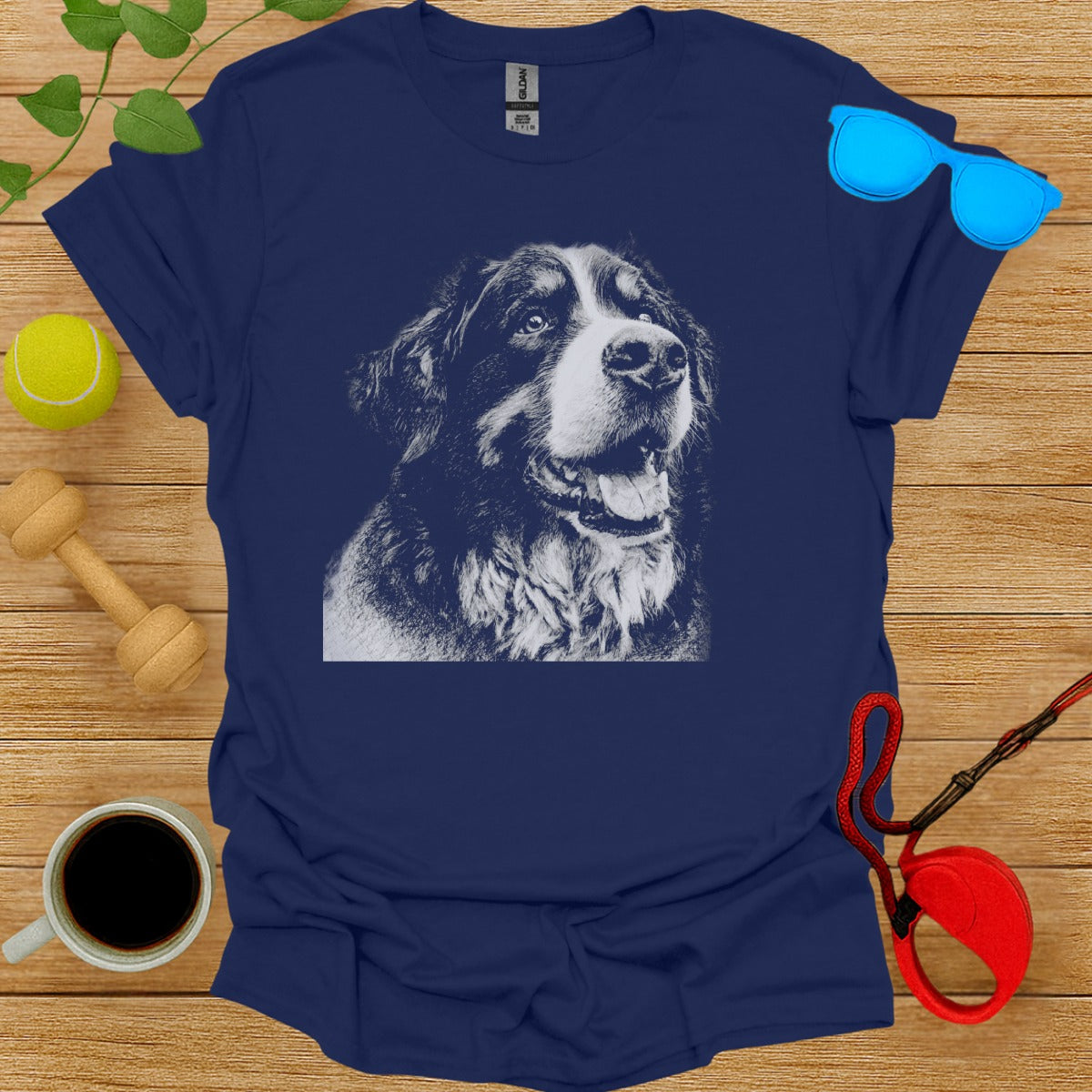 Realistic Bernese Mountain Dog Illustration Tee