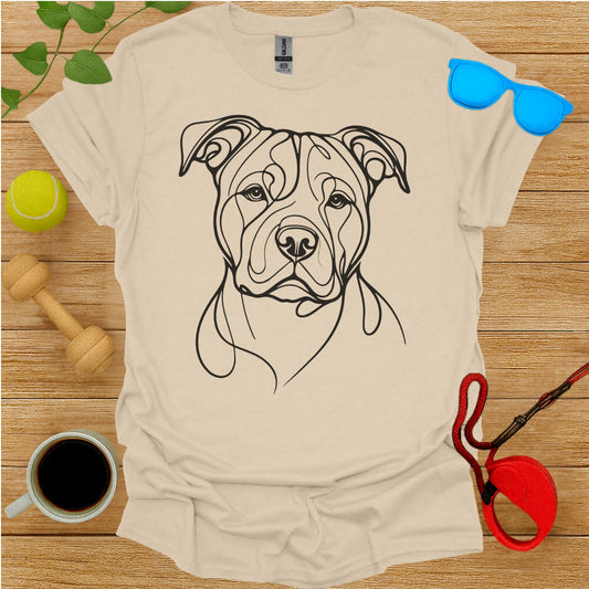 Abstract Line Art Dog Design T-Shirt for Dog Lovers