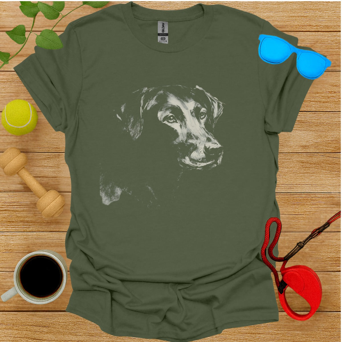 Long Sleeve Design Featuring a Detailed Dog Drawing