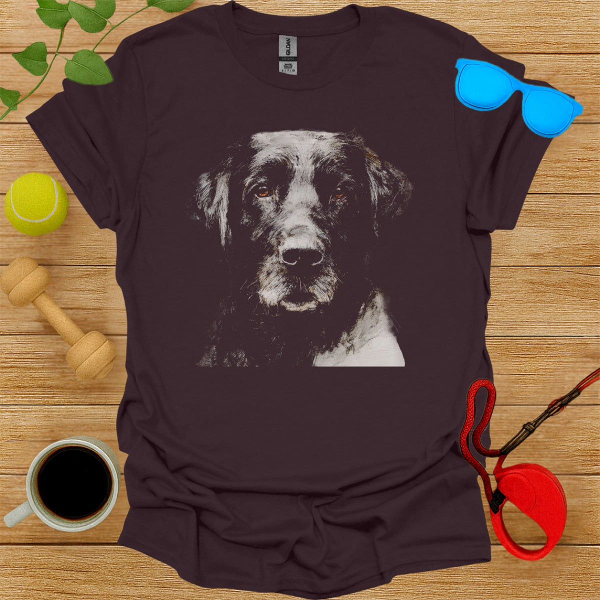 Black Dog Art On Dark T-Shirt