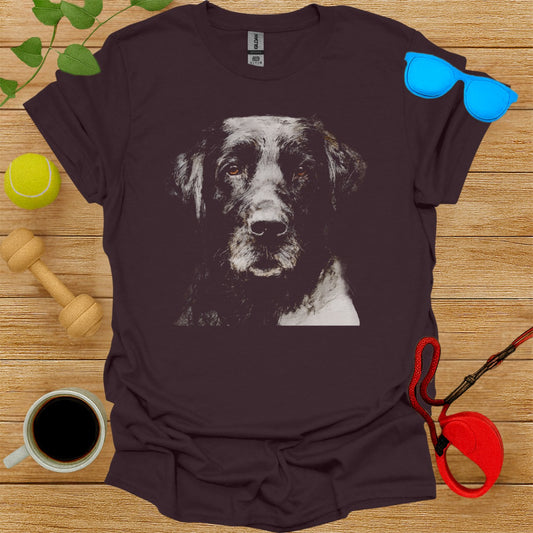 Black Dog Art On Dark T-Shirt