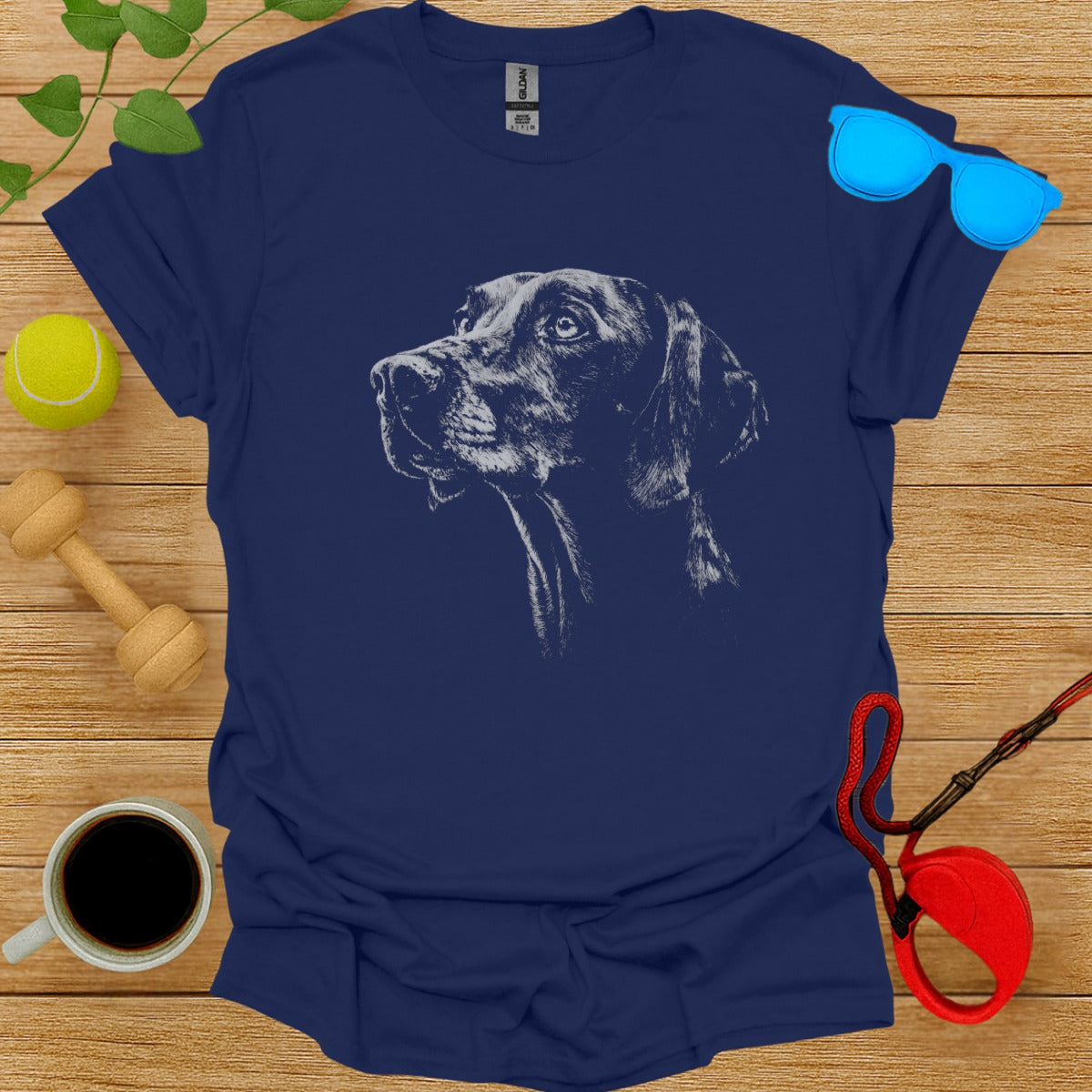 Dog Portrait T-Shirt with Graphic Canine Design