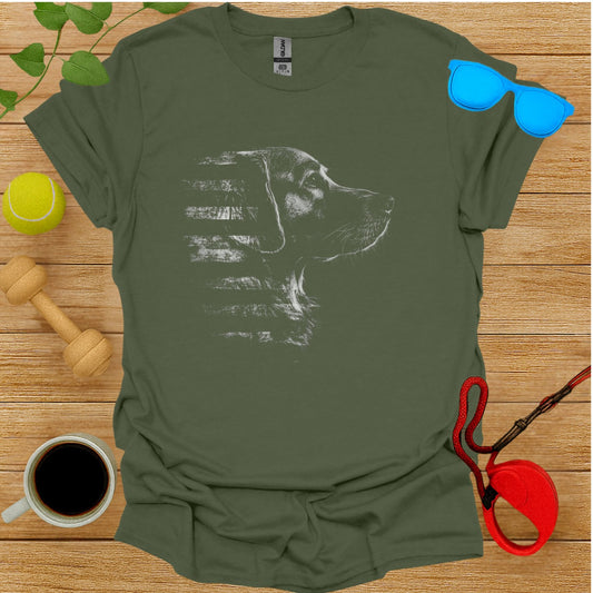 Stylized Detailed Canine Silhouette Graphic T-shirt