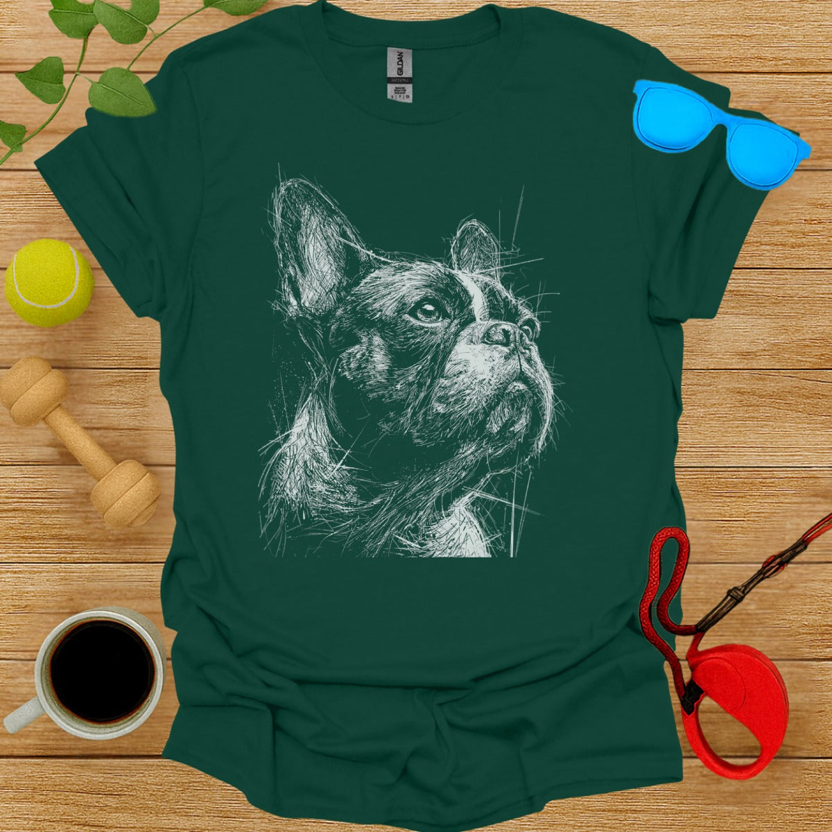 Sketch Style French Bulldog Graphic T-Shirt