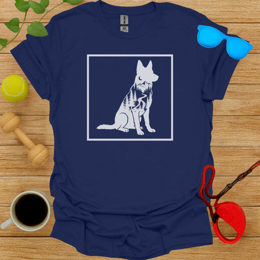 Graphic Dog Print Casual Wear Unisex Shirt Blue Tee
