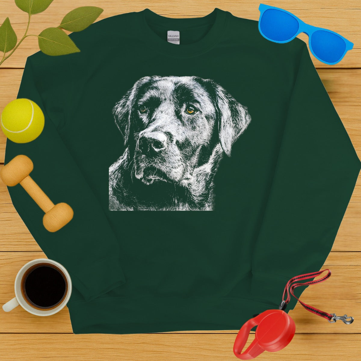 Green Sweatshirt with Dog Print Casual Wear Product