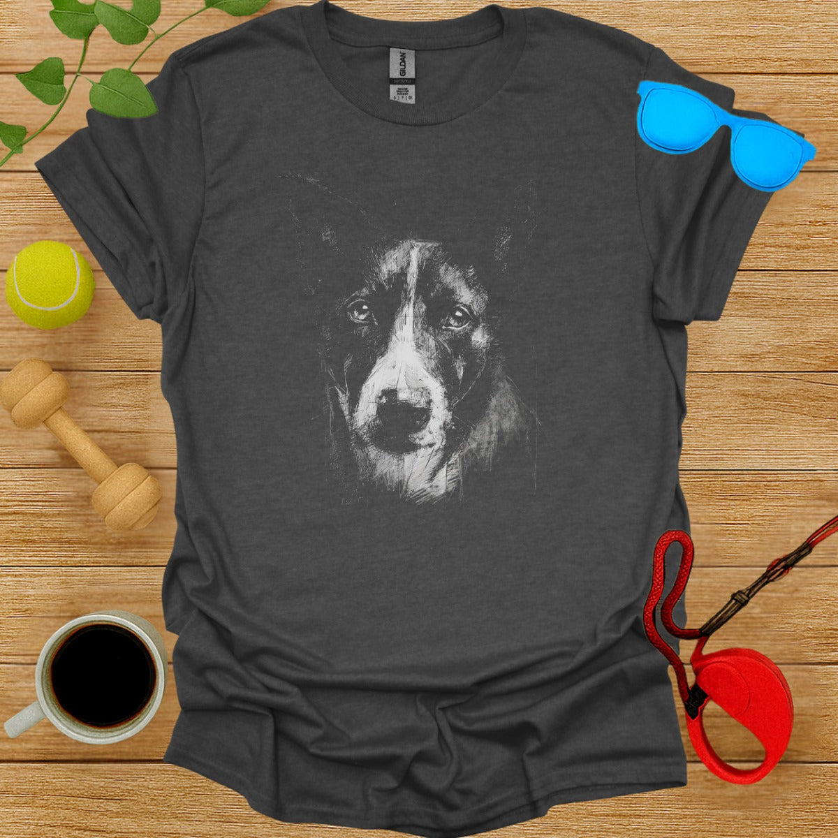 Stylish T-shirt with Artistic Dog Print for Casual Wear
