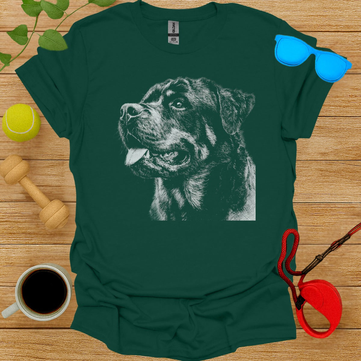 Realistic Dog Portrait Graphic Print T-shirt