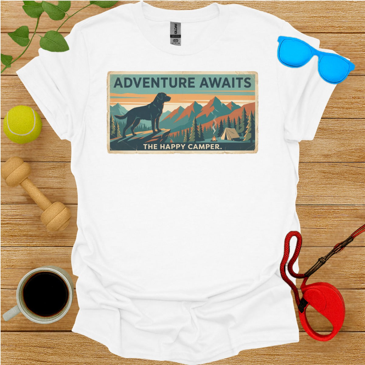 Happy Camper Badge Tee-Critter Lane