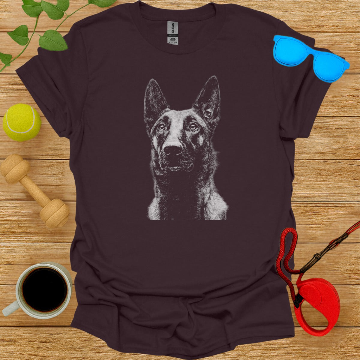 German Shepherd Dog Printed Design T-Shirt