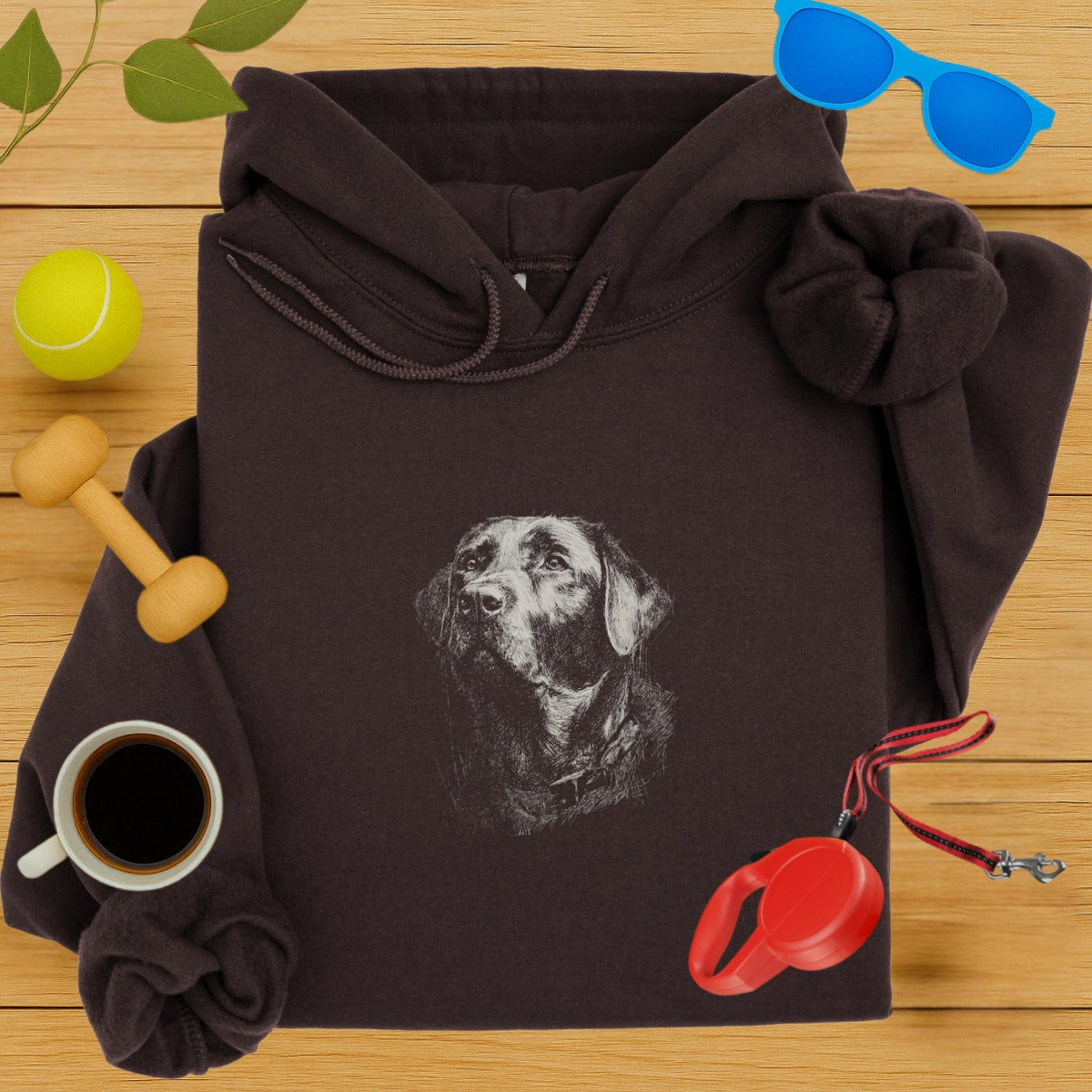 Stylish Hoodie with Charming Dog Sketch Design