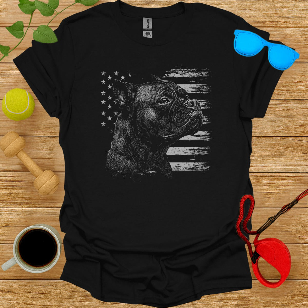 Patriotic Dog Graphic Tee for Pet Lovers and Owners