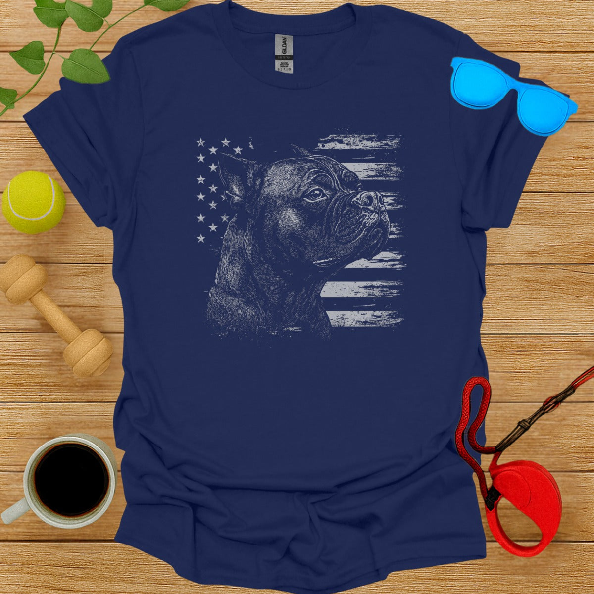 American Flag Boxer Dog Graphic T-Shirt product