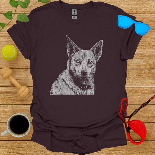 Intriguing Canine Portrait Graphic Tee