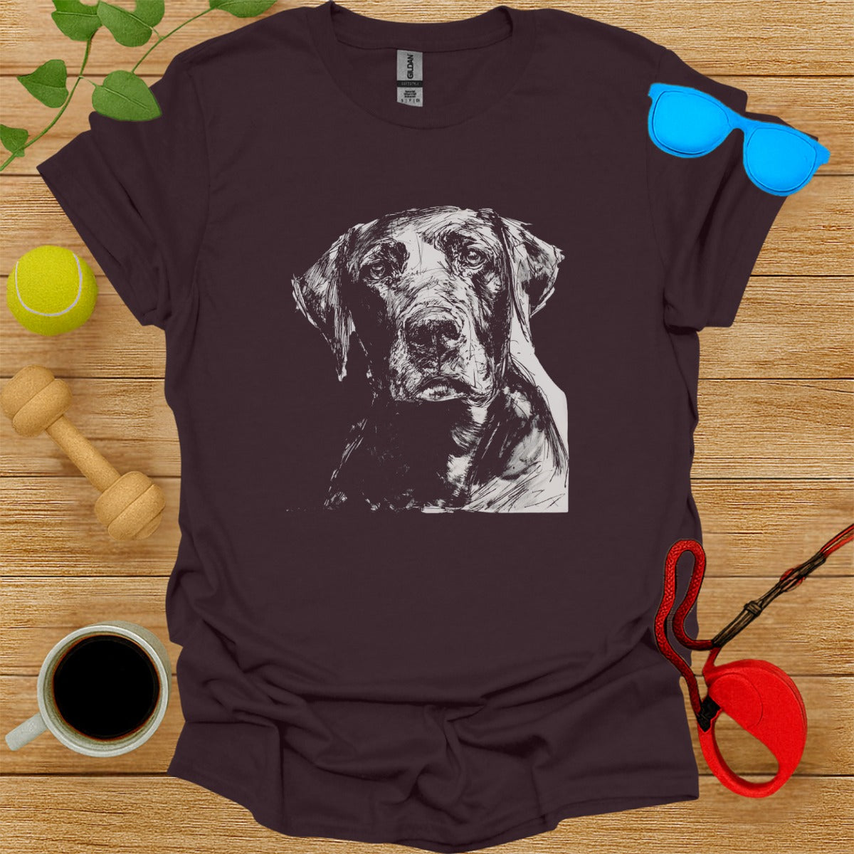 Graphic Dog Print Short Sleeve Shirt