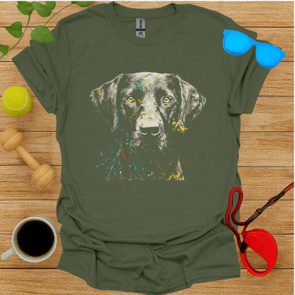 Colorful Abstract Dog Art on T-Shirt Product