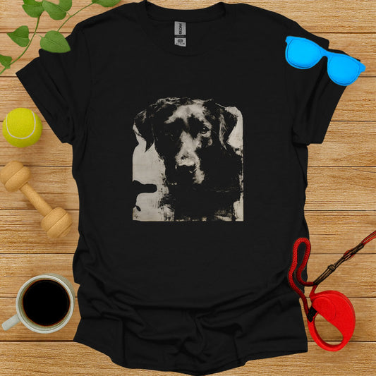Black Labrador Dog Graphic Print T-shirt