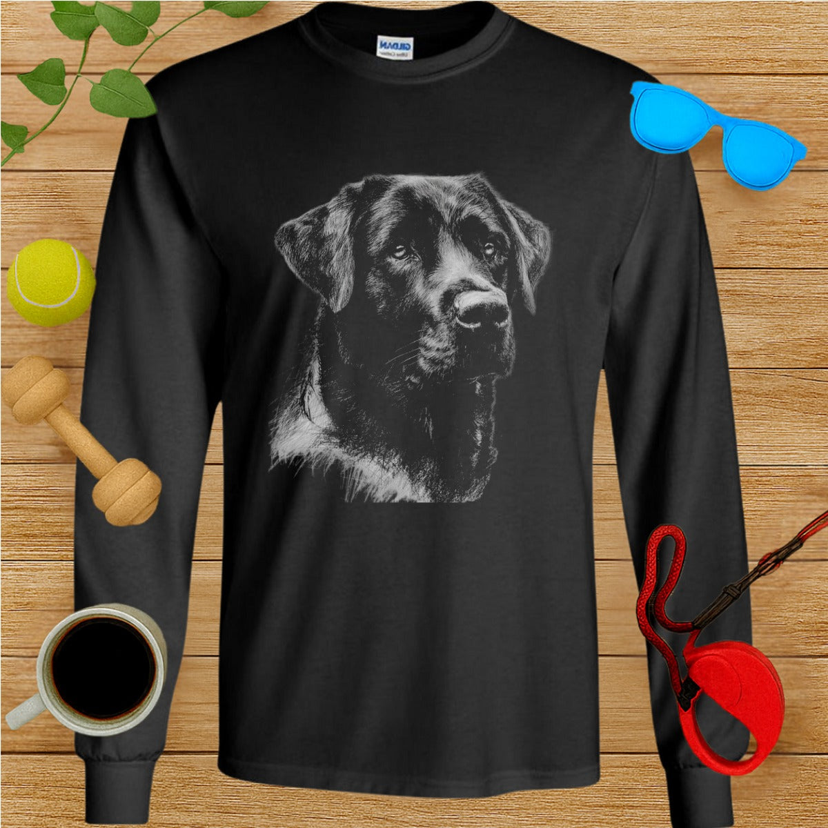 Black Labrador Retriever Long Sleeve Shirt