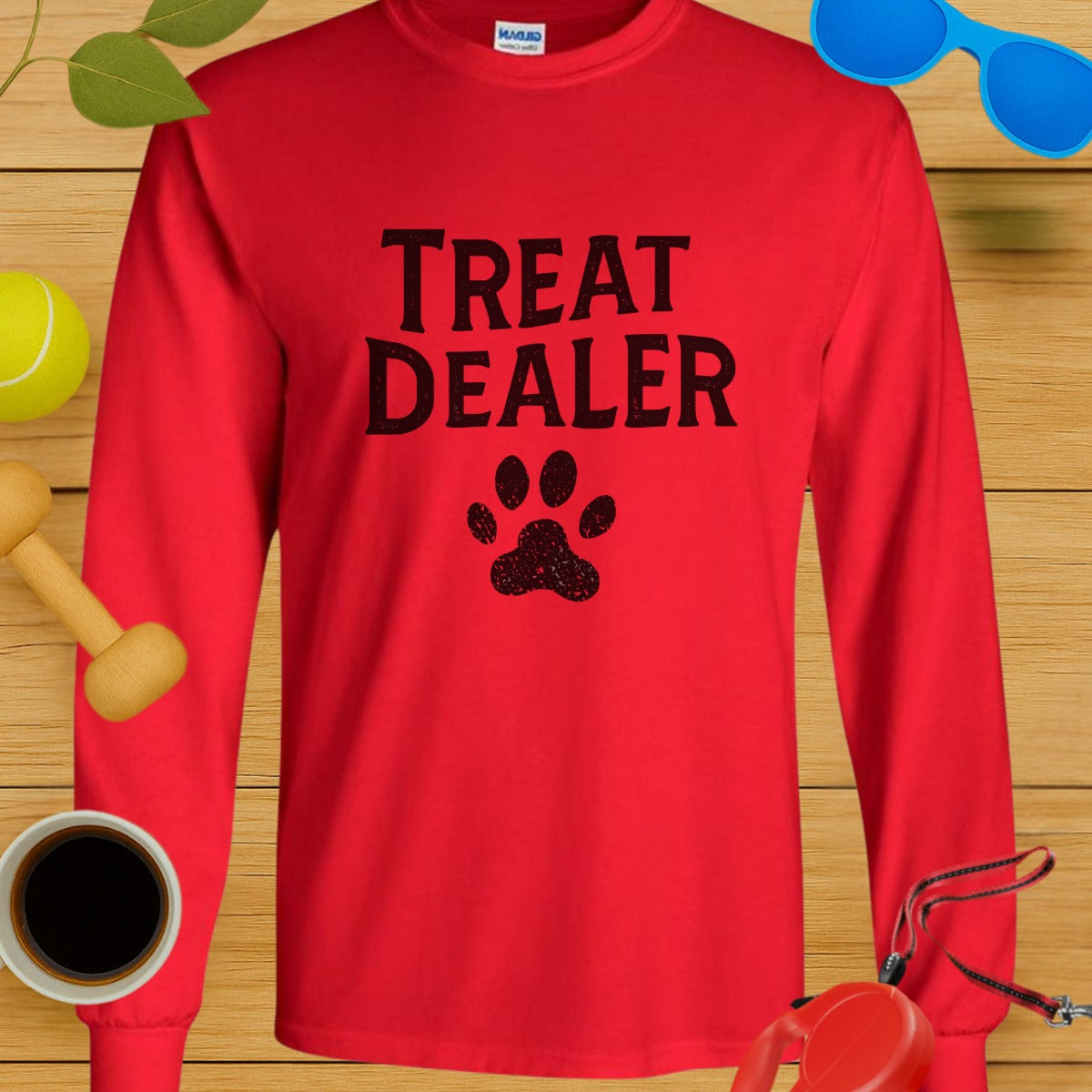 Treat Dealer Paw Print Long Sleeve Shirt product