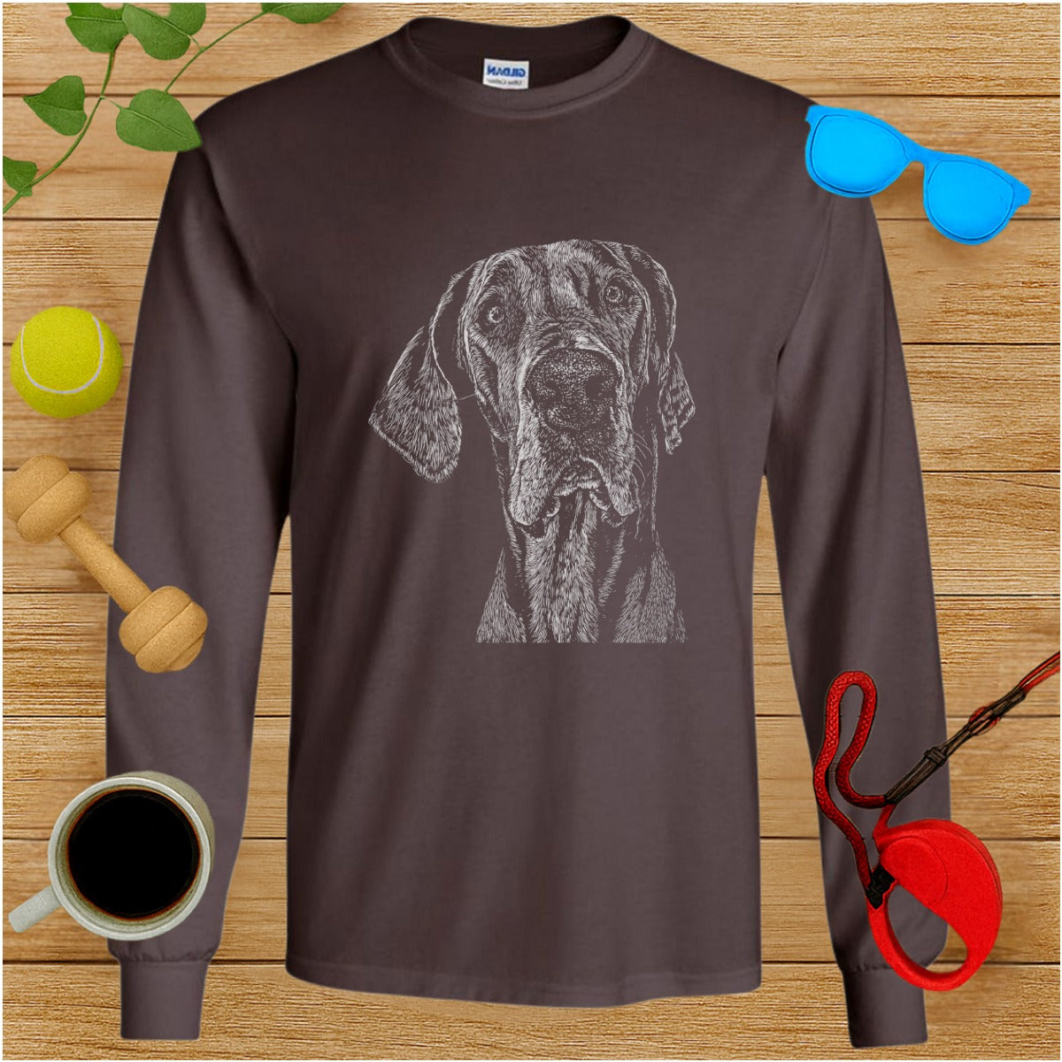 Stylish Long Sleeve Shirt with Dog Print