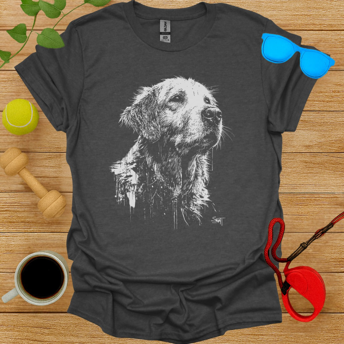 Artistic Dog Print T-Shirt for Animal Lovers