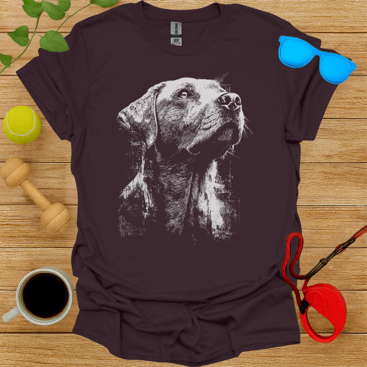 Artistic Dog Portrait Graphic Design T-Shirt Product
