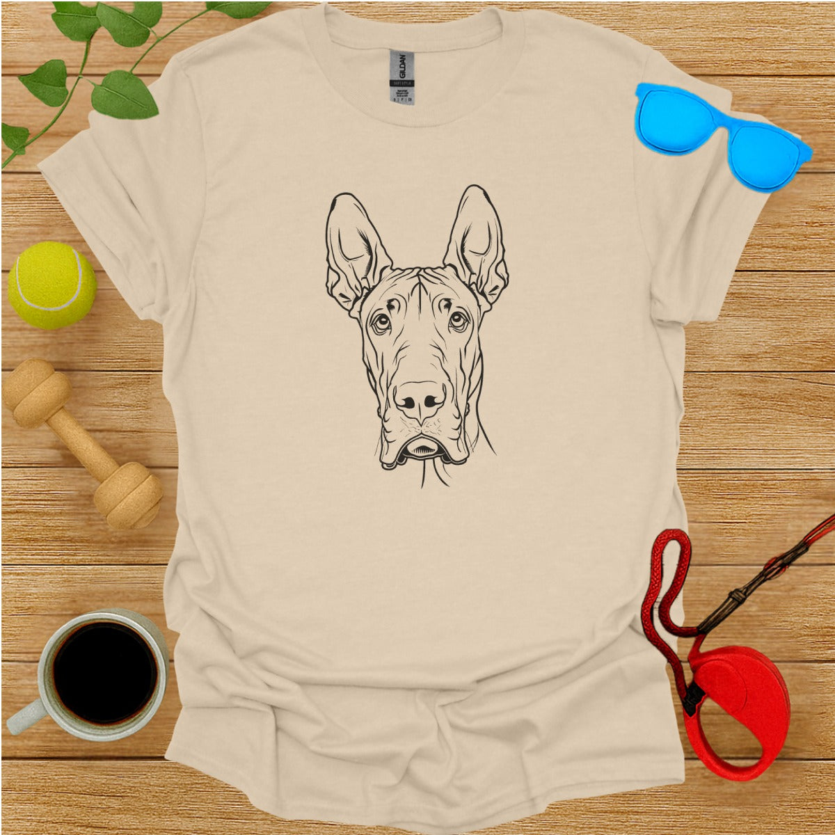 Unique Minimalist Dog Illustration T-shirt for Pet Lovers