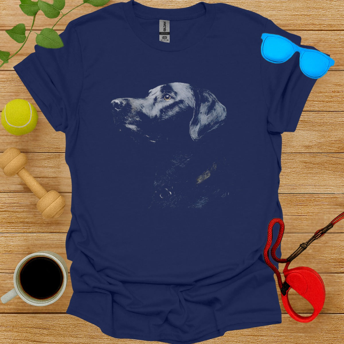 Beautiful Dark Blue Shirt with Dog Print Design