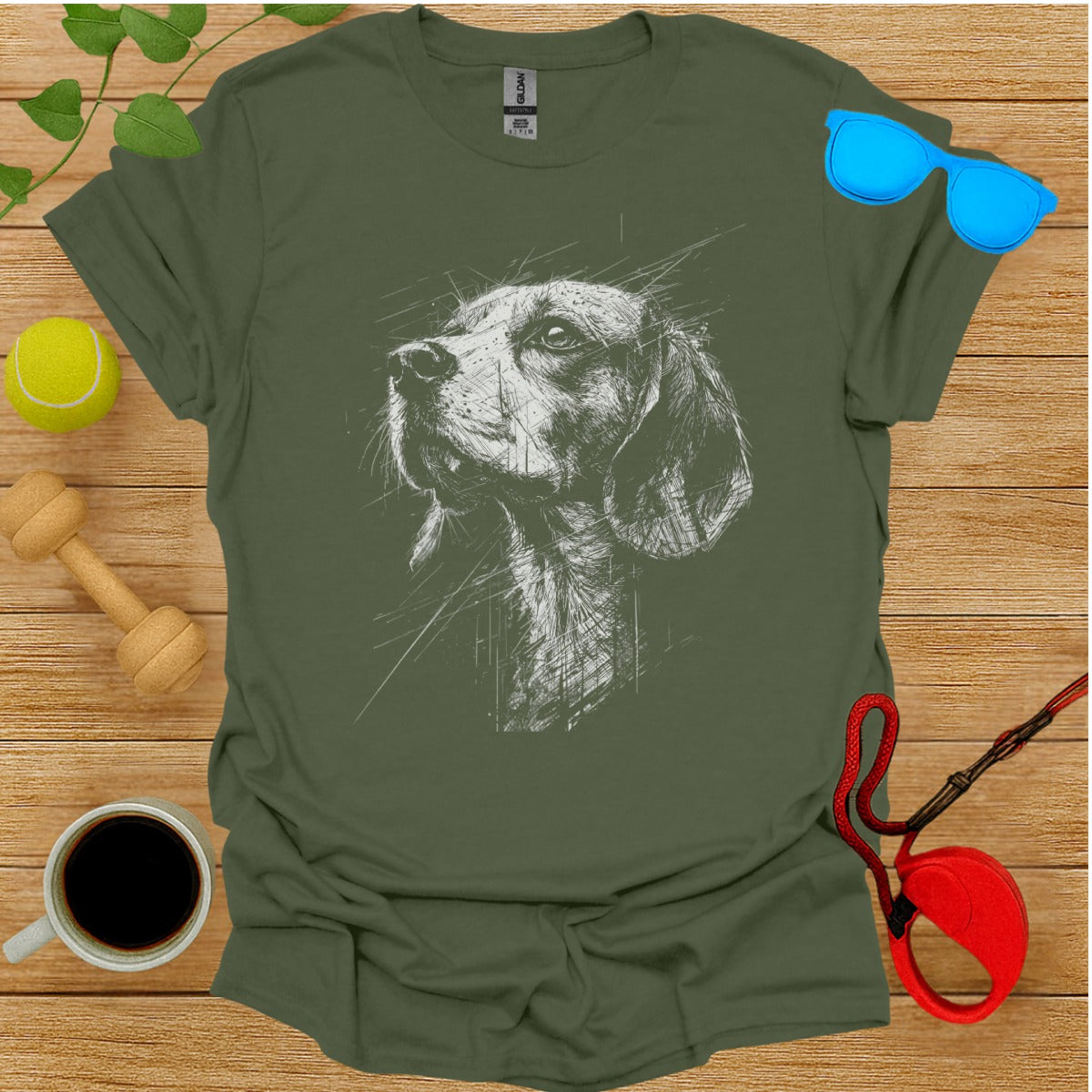 Sketch Art Dog Design T-Shirt Ideal for Dog Lovers