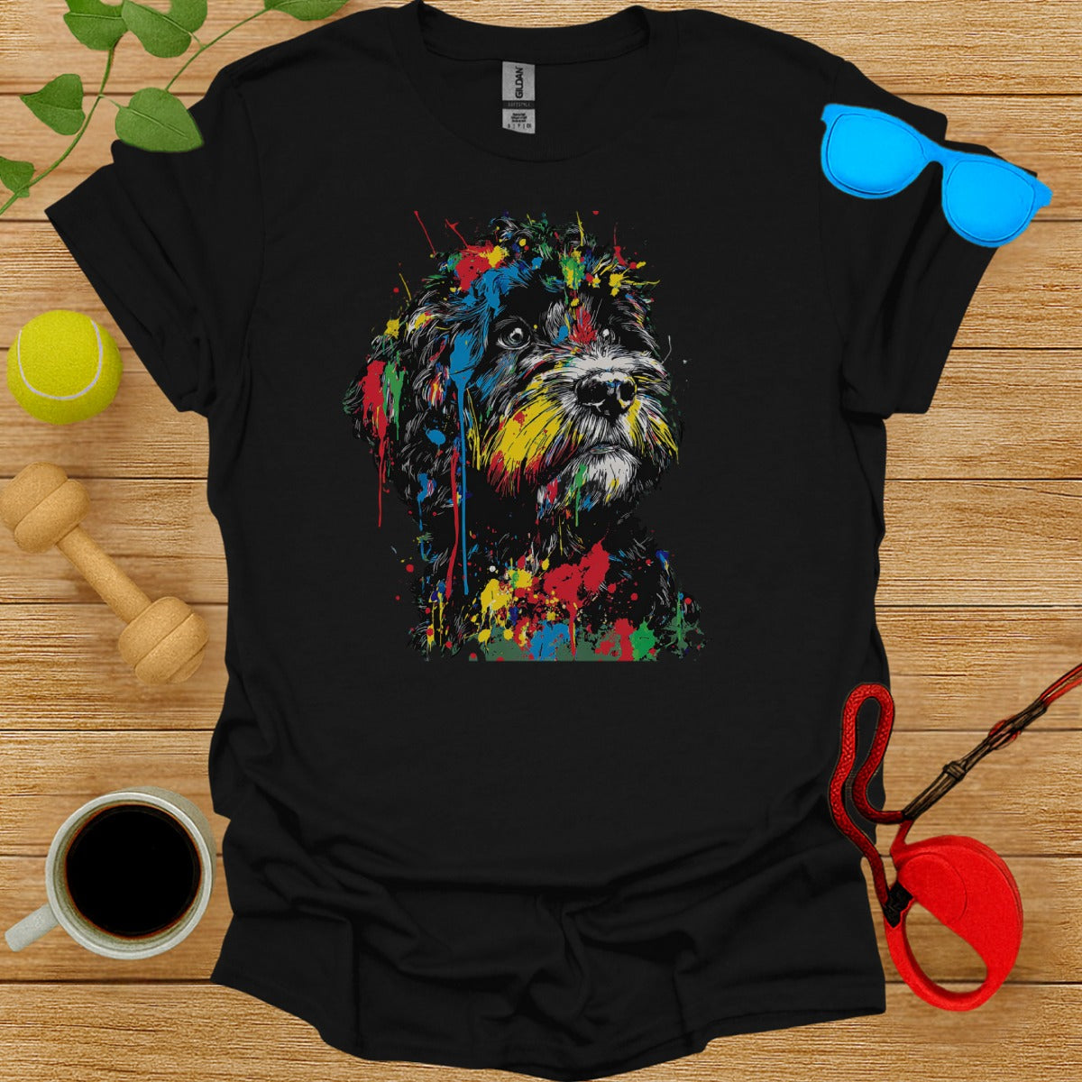 Colorful Abstract Dog Print T-shirt product