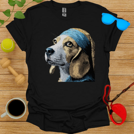 Beagle in Blue Bandana Artistic Graphic T-Shirt